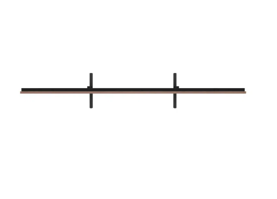 3 | TCL Kenya Long wooden shelf supported by two black brackets mounted on a wall.